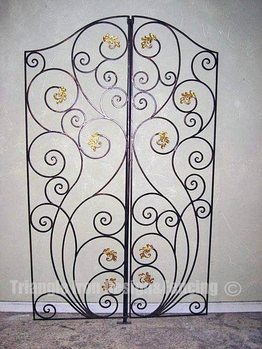 view of ornamental iron door panel