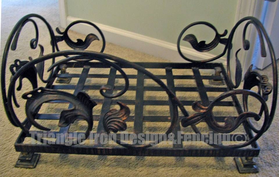 close up view of wrought iron made pet bed