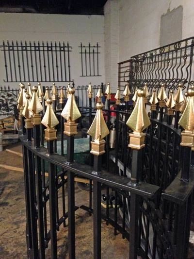 custom iron fencing in the workshop