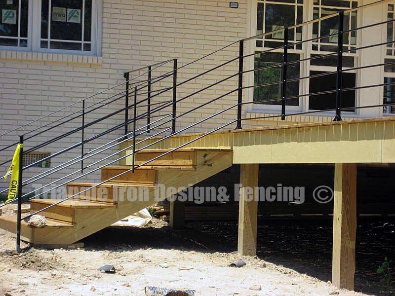 close up view of the custom railings at the deck