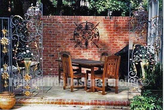 ornamental gates near table and chair