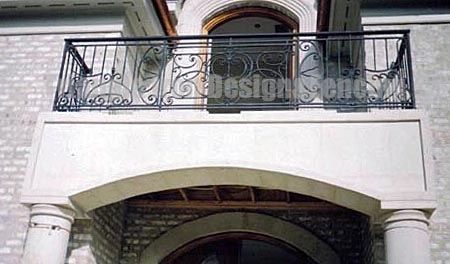 distant view of the custom iron railing in the balcony