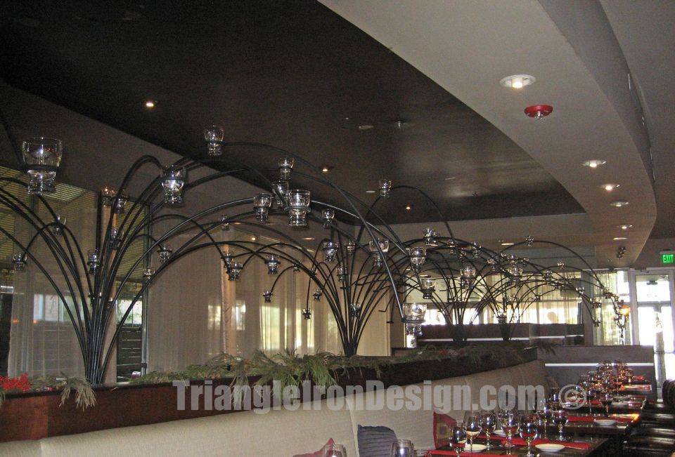 ornamental iron decor near dining table
