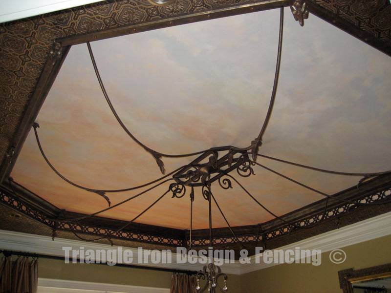 custom iron design for roof in the house