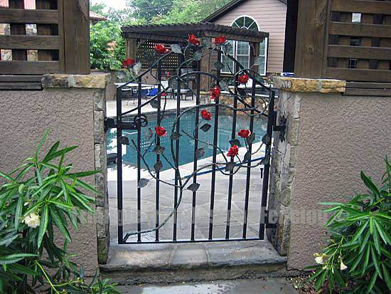 custom iron gate installed in the wall