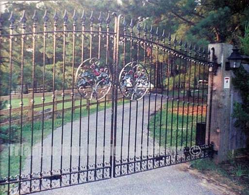 ornamental iron gate installed at the road