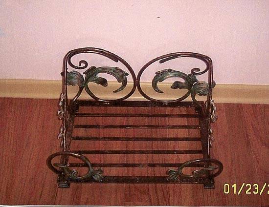 inner view of wrought iron made pet bed