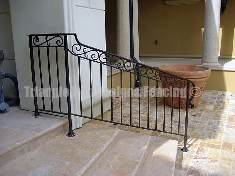 custom iron railings near pillars