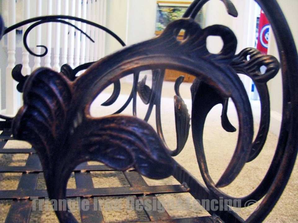 closeup side view of iron pet bed