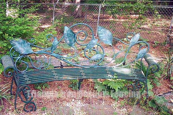 hand forged iron bench