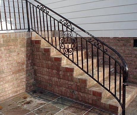 custom iron railings at the stairs 