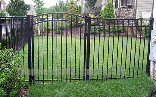 wrought iron fencing gate at the garden